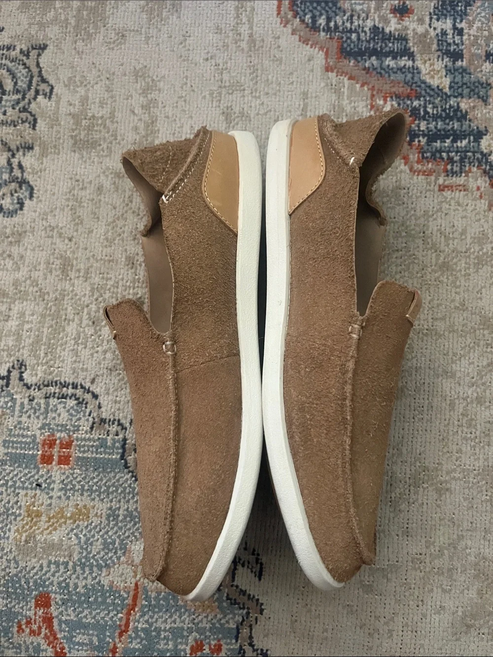 OluKai Nalukai Kala Men's 10.5 Tan Suede Leather Slip On Loafers Drop-In Heel